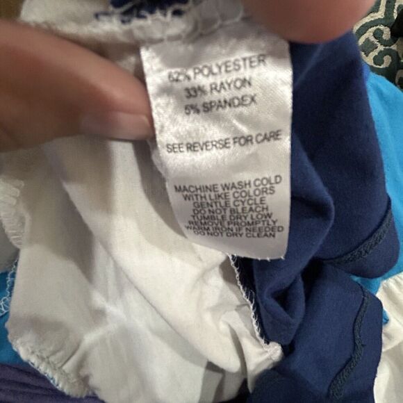 Made For Me 2 Look Amazing Strapless Midi Dress Block Blue White Size M - Picture 6 of 6